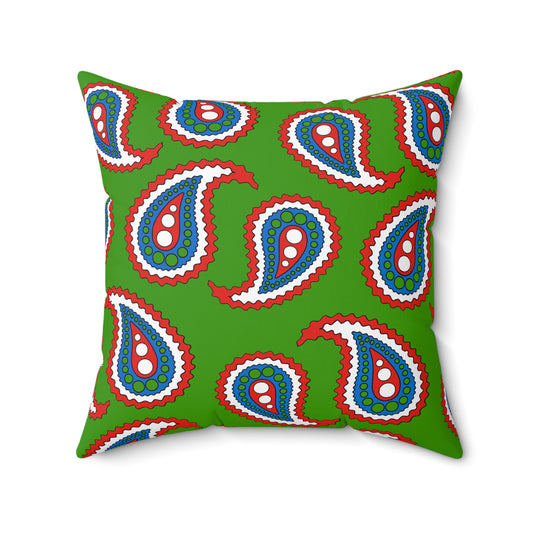 Equatorial Guinea Retro Paisley Cushion Pillow