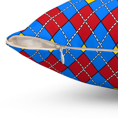 Democratic Republic of the Congo Retro Argyle Cushion Pillow
