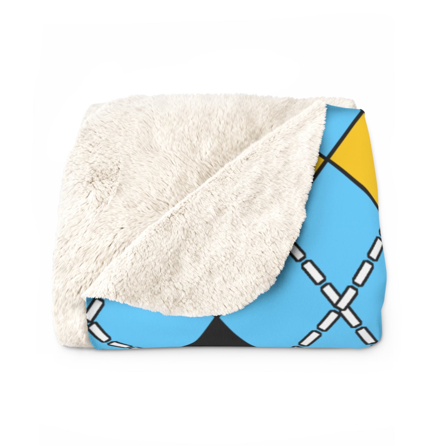 Saint Lucia Retro Argyle Blanket Throw