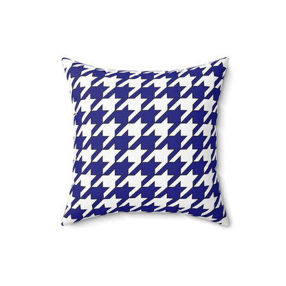 Navy Blue, White Retro Houndstooth Cushion Pillow