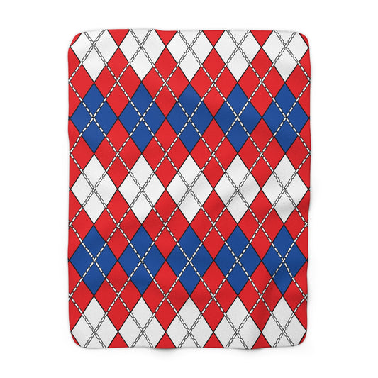 Slovakia Retro Argyle Blanket Throw