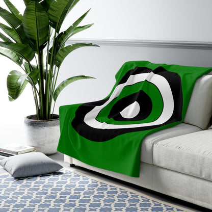 Green, Black, White Retro Target Blanket Throw