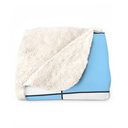 Light Blue, White Retro Check Blanket Throw