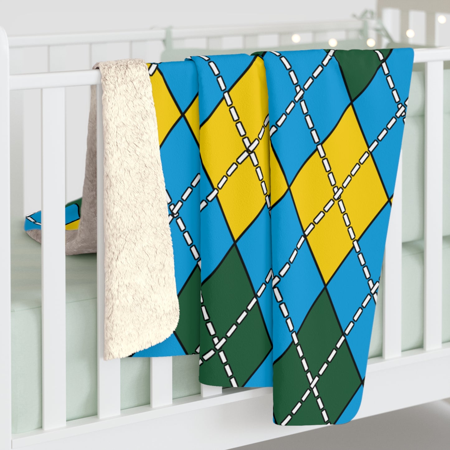 Rwanda Retro Argyle Blanket Throw