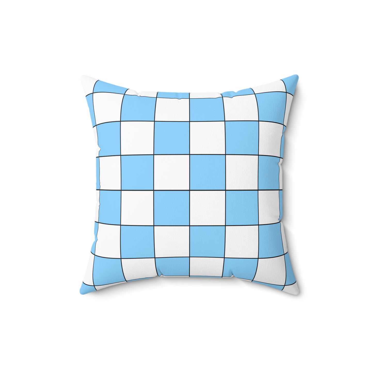 Light Blue, White Retro Check Cushion Pillow