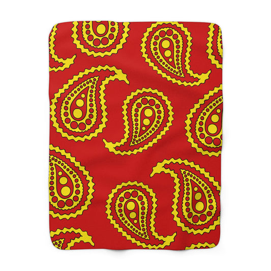 North Macedonia Retro Paisley Blanket Throw