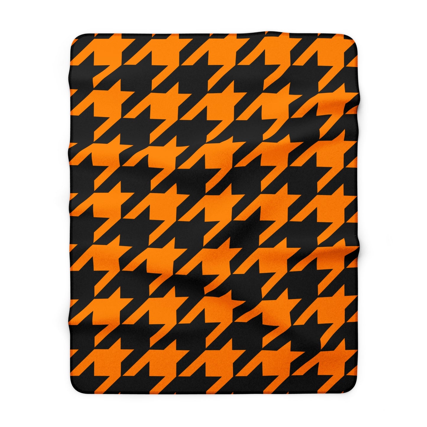 Dark Orange, Black Retro Houndstooth Blanket Throw