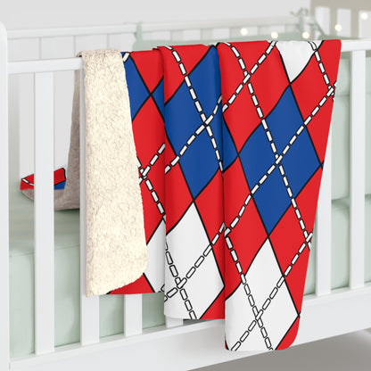 Slovakia Retro Argyle Blanket Throw
