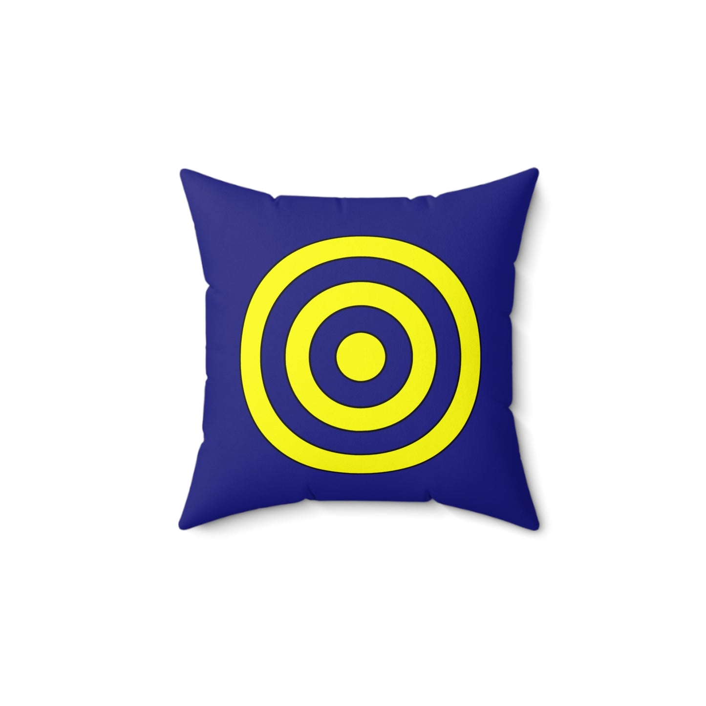 Navy Blue, Yellow Retro Target Cushion Pillow