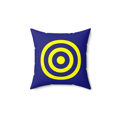 Navy Blue, Yellow Retro Target Cushion Pillow