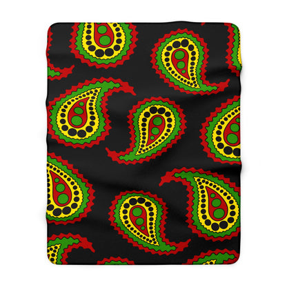 Saint Kitts And Nevis Retro Paisley Blanket Throw