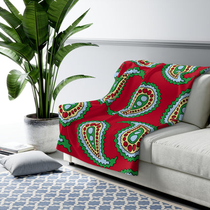Eritrea Retro Paisley Blanket Throw