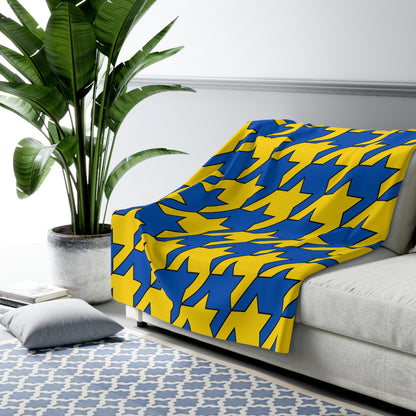 Ukraine Retro Houndstooth Blanket Throw