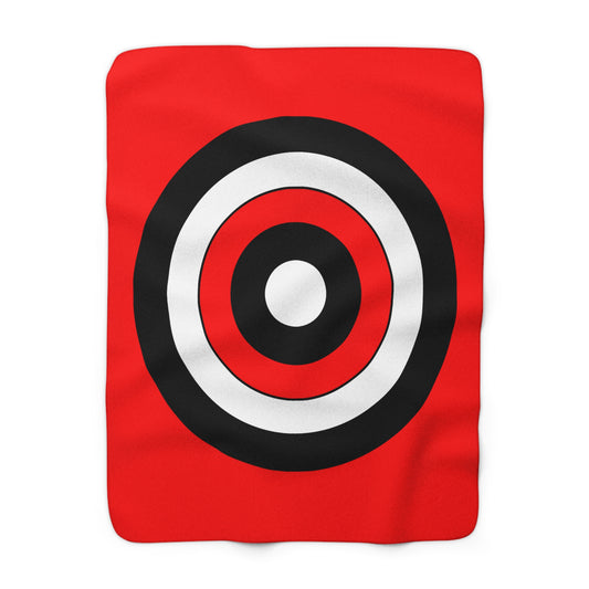 Red, Black, White Retro Target Blanket Throw