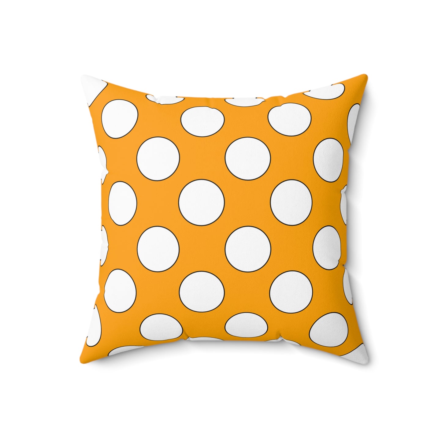 Orange, White Retro Polka Dots Cushion Pillow