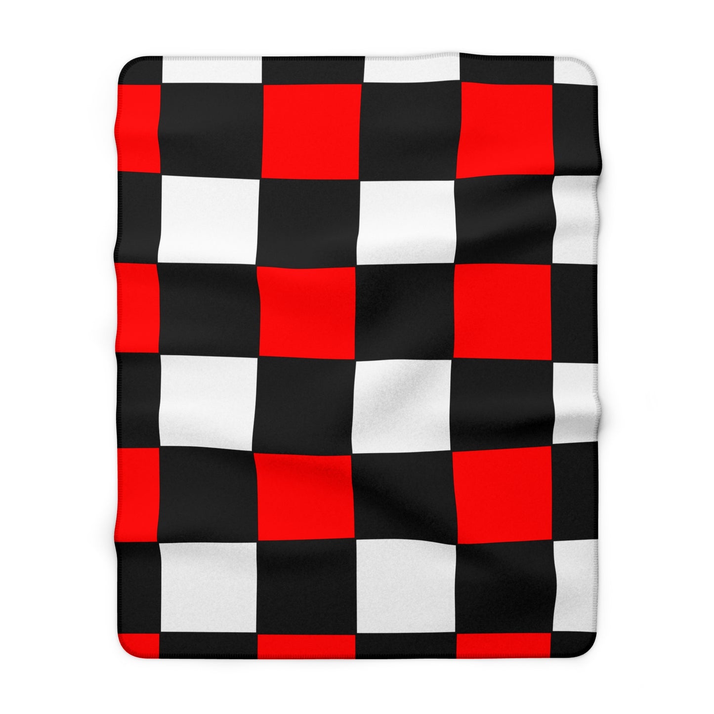 Black, White, Red Retro Check Blanket Throw
