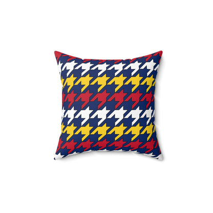 Turks And Caicos Islands Retro Houndstooth Cushion Pillow