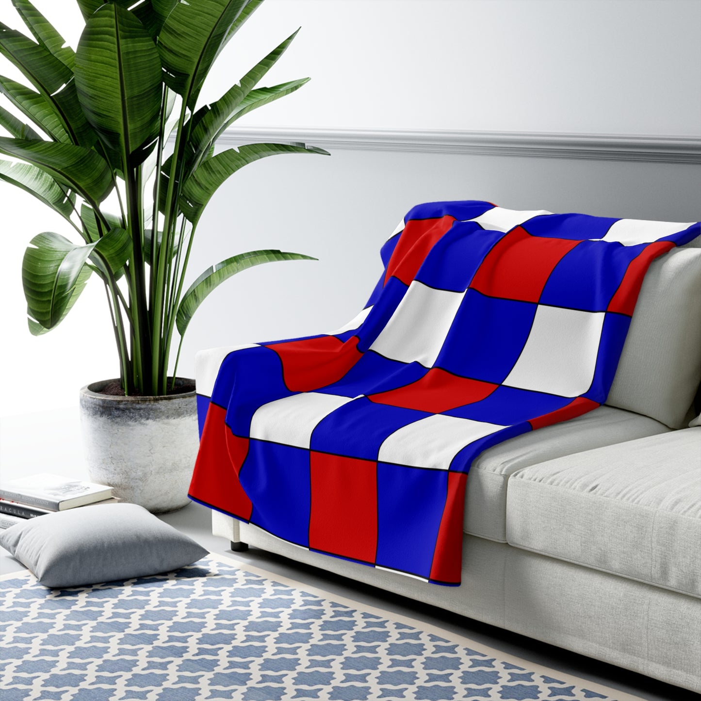 Slovenia Retro Check Blanket Throw