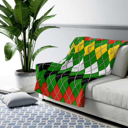 Dominica Retro Argyle Blanket Throw
