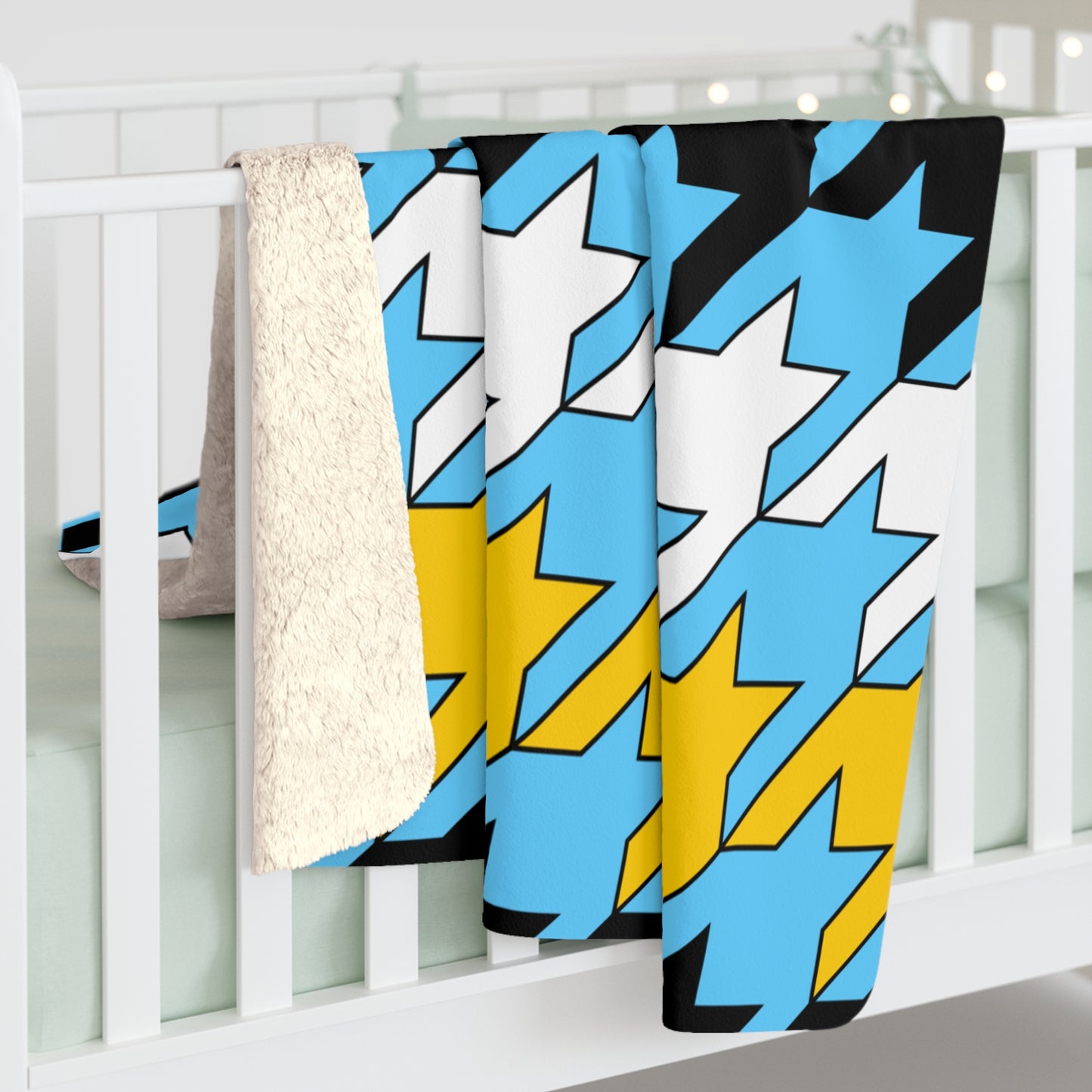 Saint Lucia Retro Houndstooth Blanket Throw
