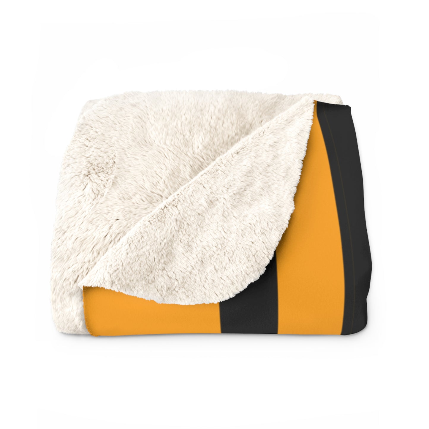 Orange, Black Retro Stripes Blanket Throw