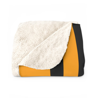 Orange, Black Retro Stripes Blanket Throw