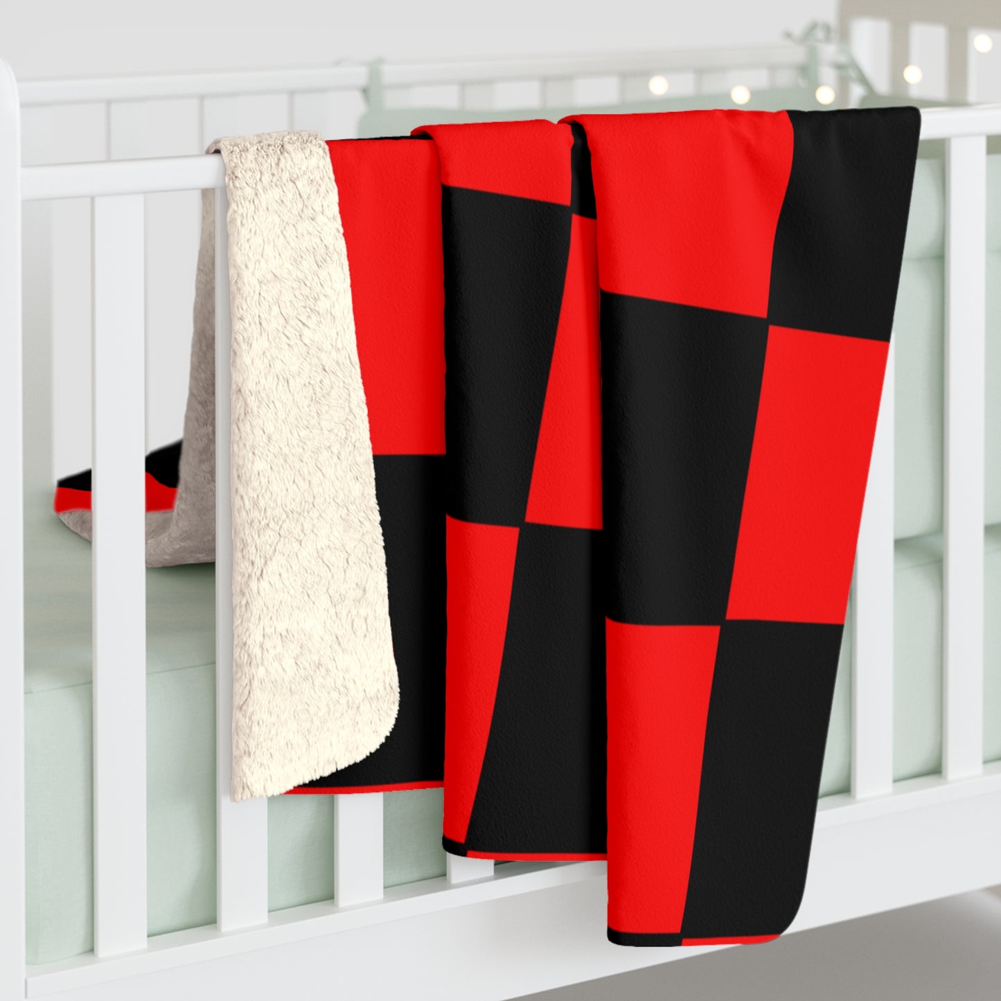 Red, Black Retro Check Blanket Throw