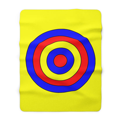 Yellow, Blue, Red Retro Target Blanket Throw