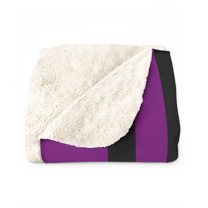 Purple, Black Retro Stripes Blanket Throw