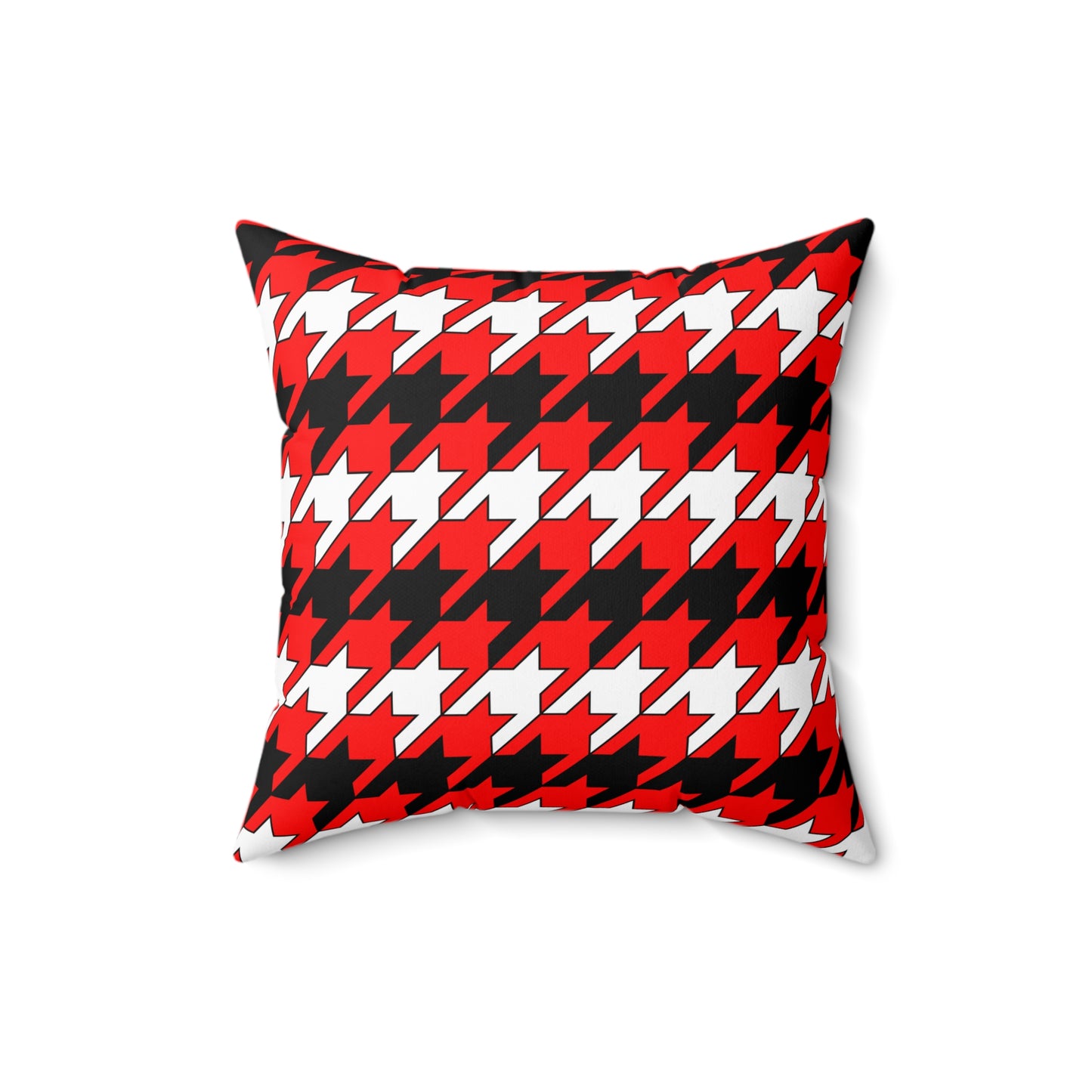 Red, Black, White Retro Houndstooth Cushion Pillow