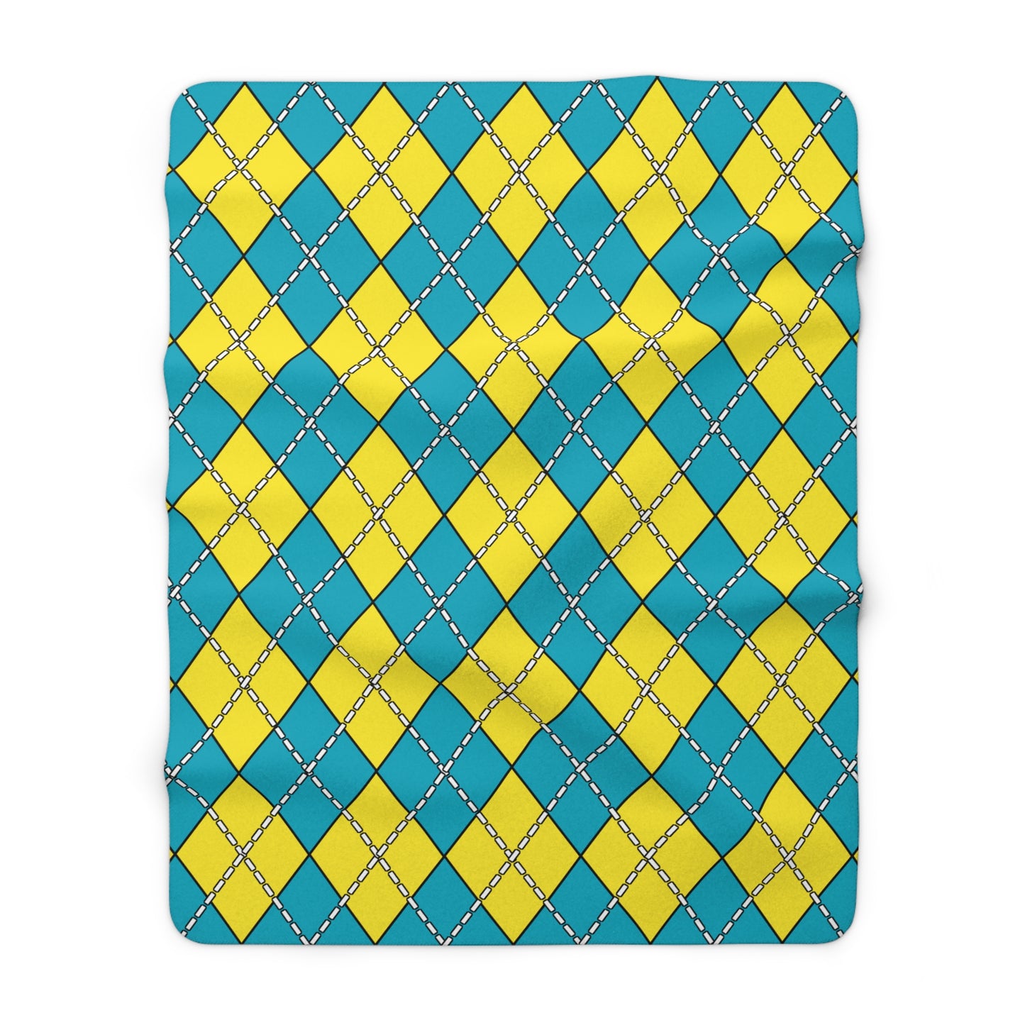 Kazakhstan Retro Argyle Blanket Throw