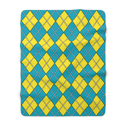 Kazakhstan Retro Argyle Blanket Throw