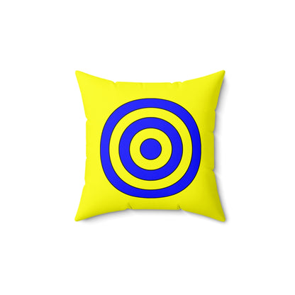 Yellow, Blue Retro Target Cushion Pillow