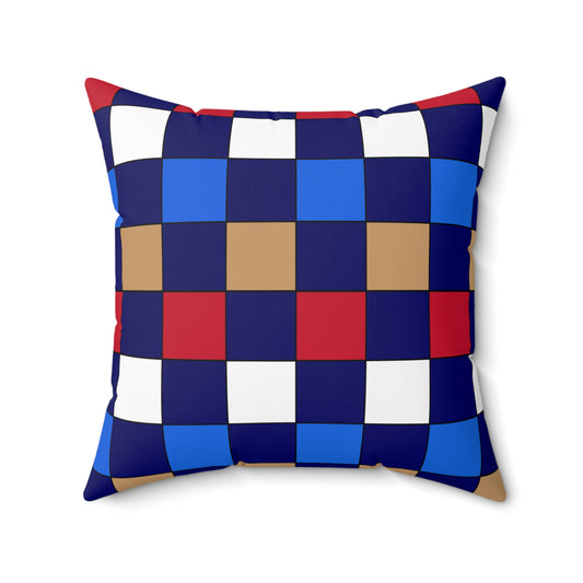 Tristan Da Cunha Retro Check Cushion Pillow