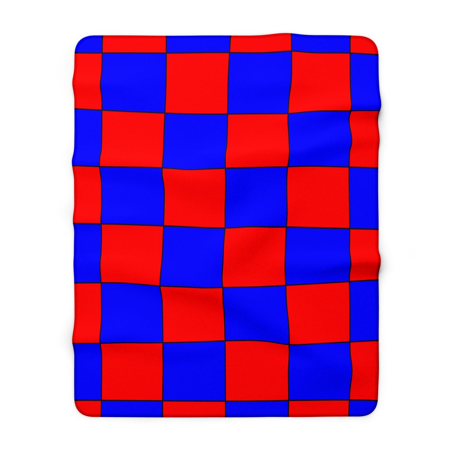 Blue, Red Retro Check Blanket Throw