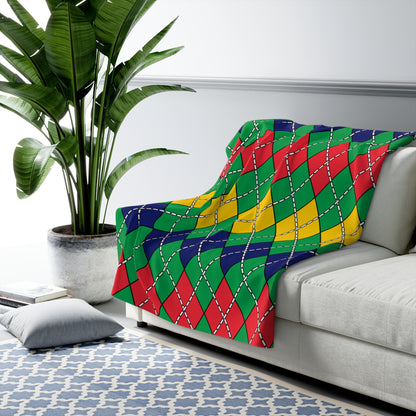 Mauritius Retro Argyle Blanket Throw