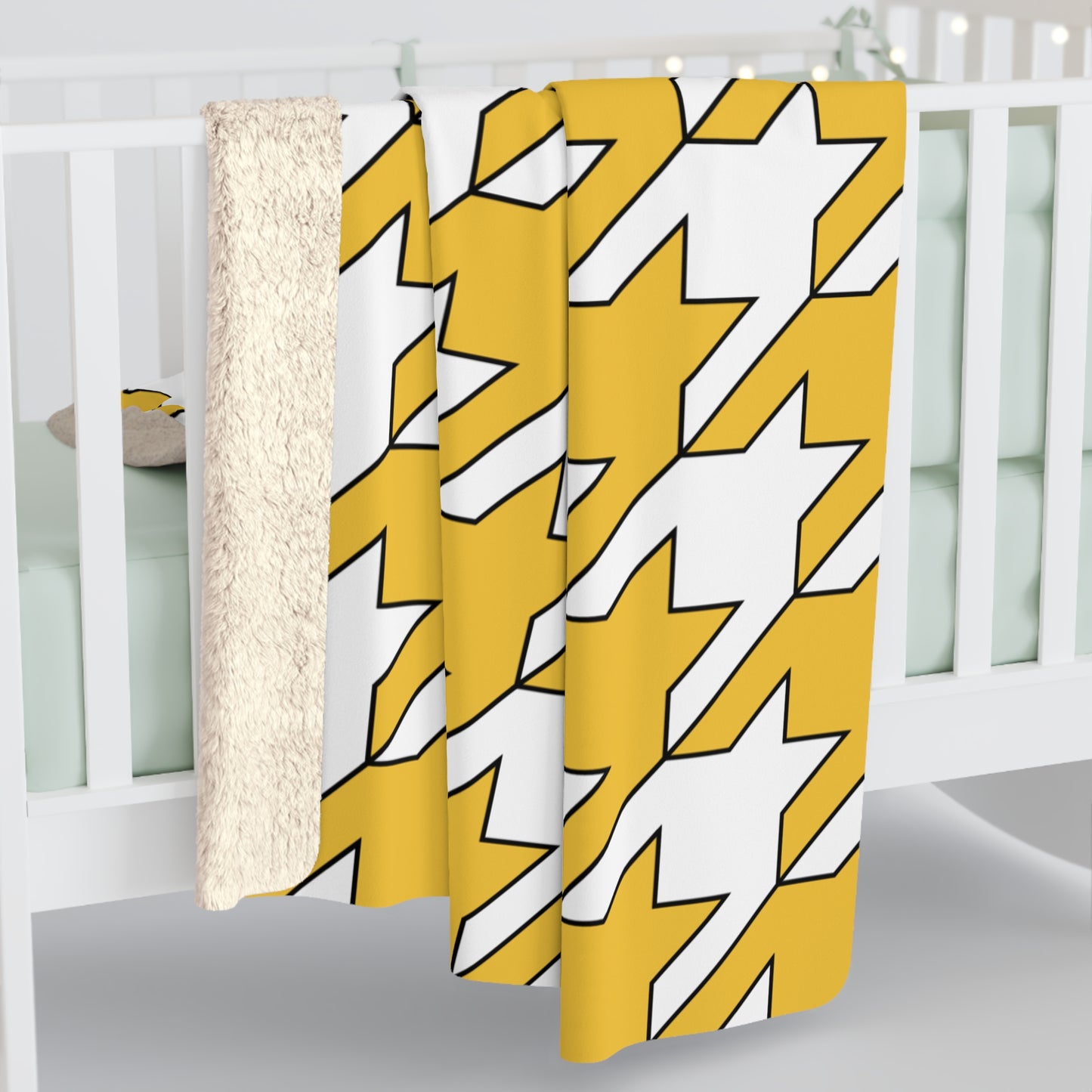 United States Virgin Islands Retro Houndstooth Blanket Throw
