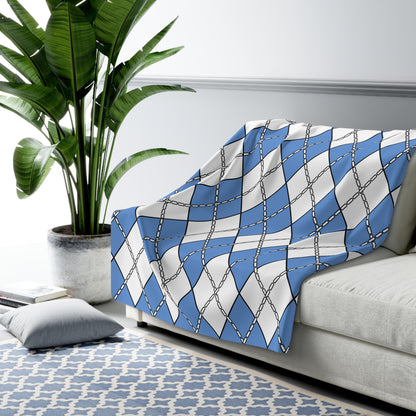 Micronesia Retro Argyle Blanket Throw