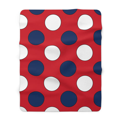 Dominican Republic Retro Polka Dots Blanket Throw