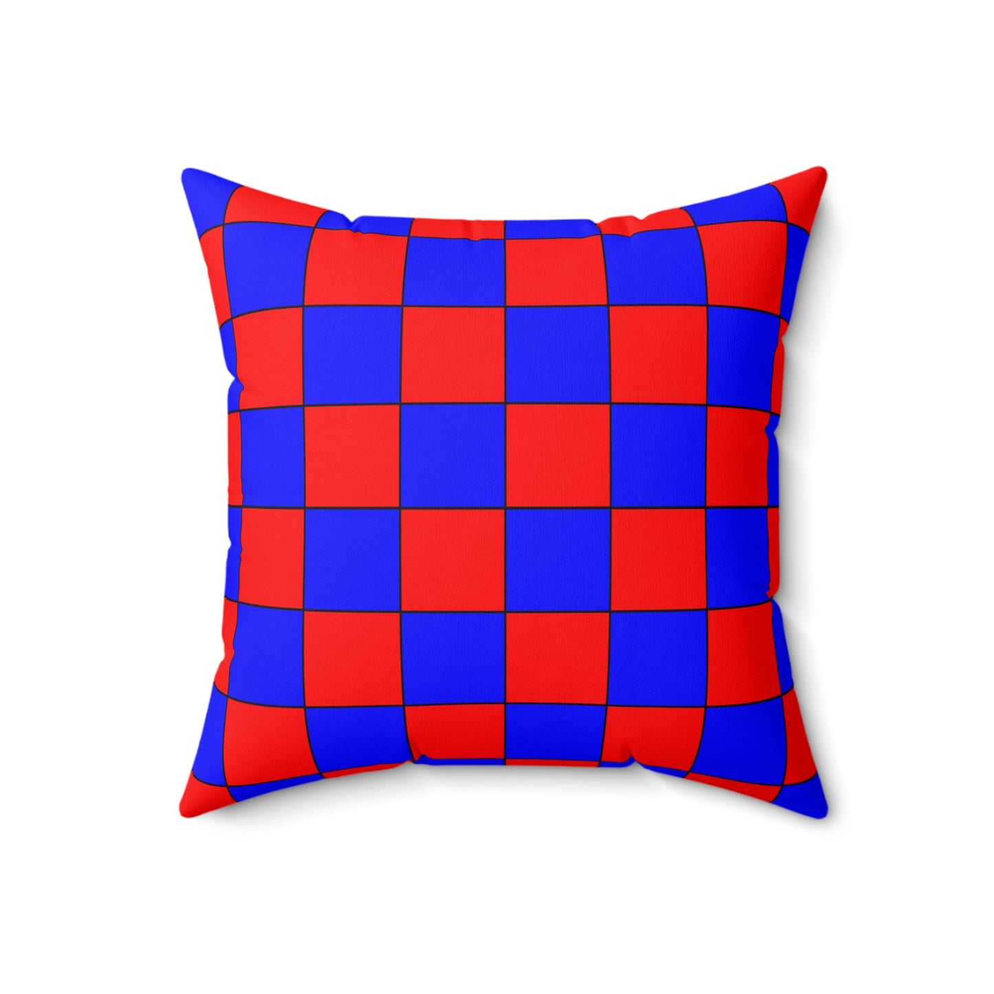 Red, Blue Retro Check Cushion Pillow