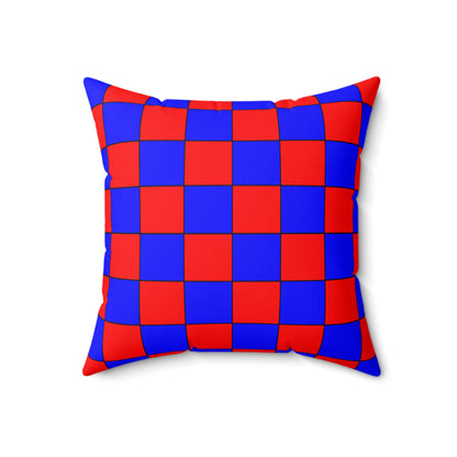 Red, Blue Retro Check Cushion Pillow