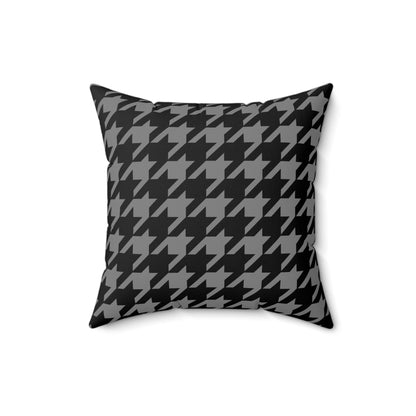 Grey, Black Retro Houndstooth Cushion Pillow