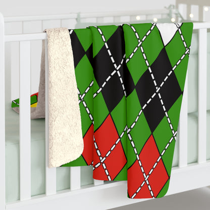 Guyana Retro Argyle Blanket Throw