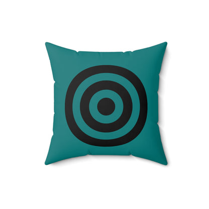 Teal, Black Retro Target Cushion Pillow