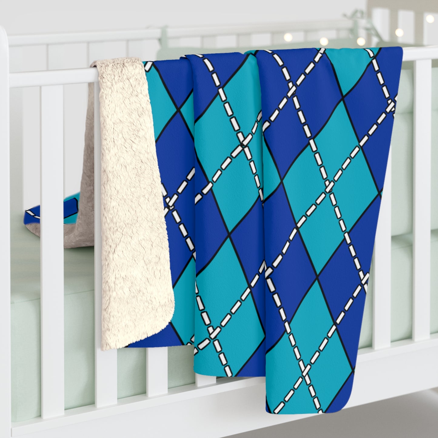 Pacific Islands Retro Argyle Blanket Throw