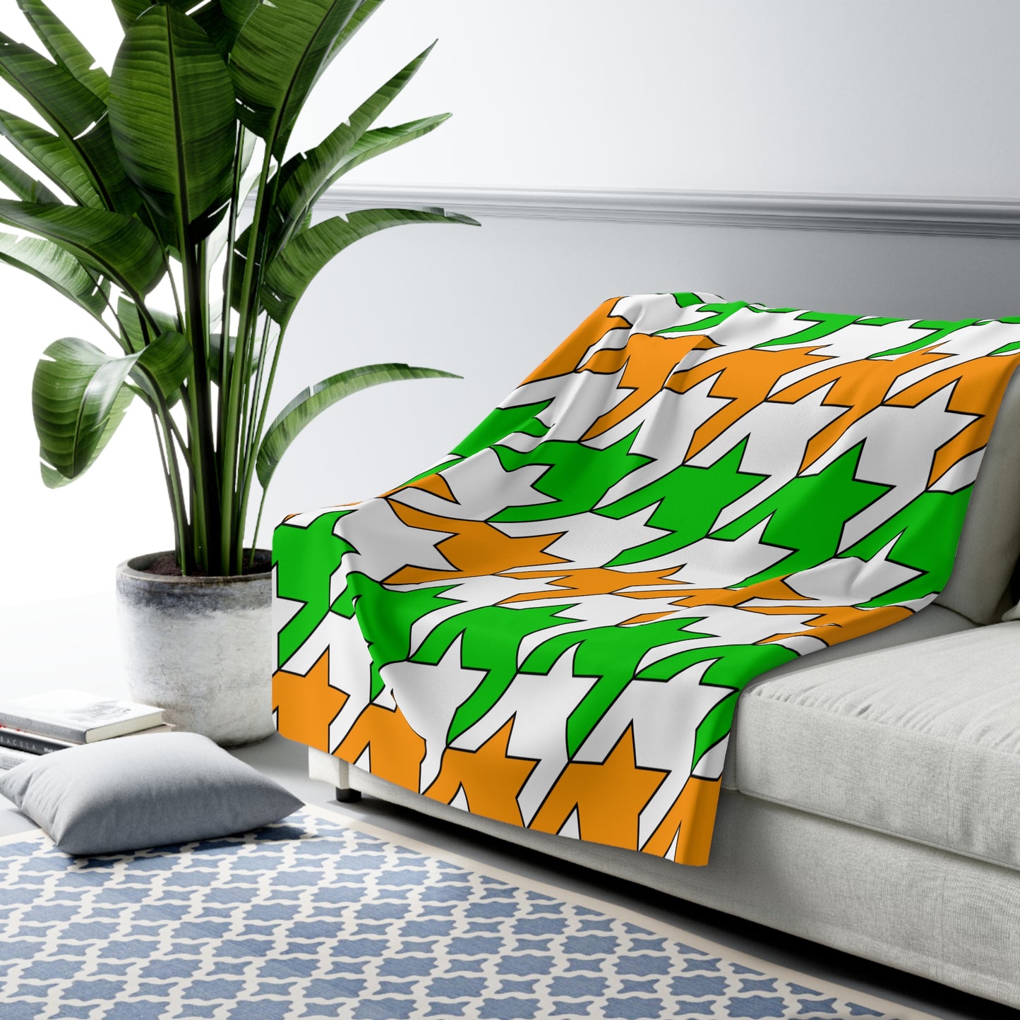 Cote Divoire Retro Houndstooth Blanket Throw