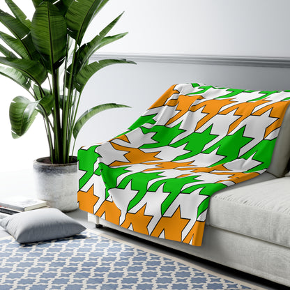 Cote Divoire Retro Houndstooth Blanket Throw