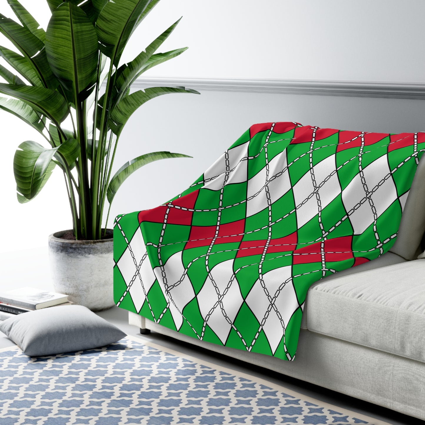 Wales Retro Argyle Blanket Throw