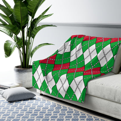 Wales Retro Argyle Blanket Throw
