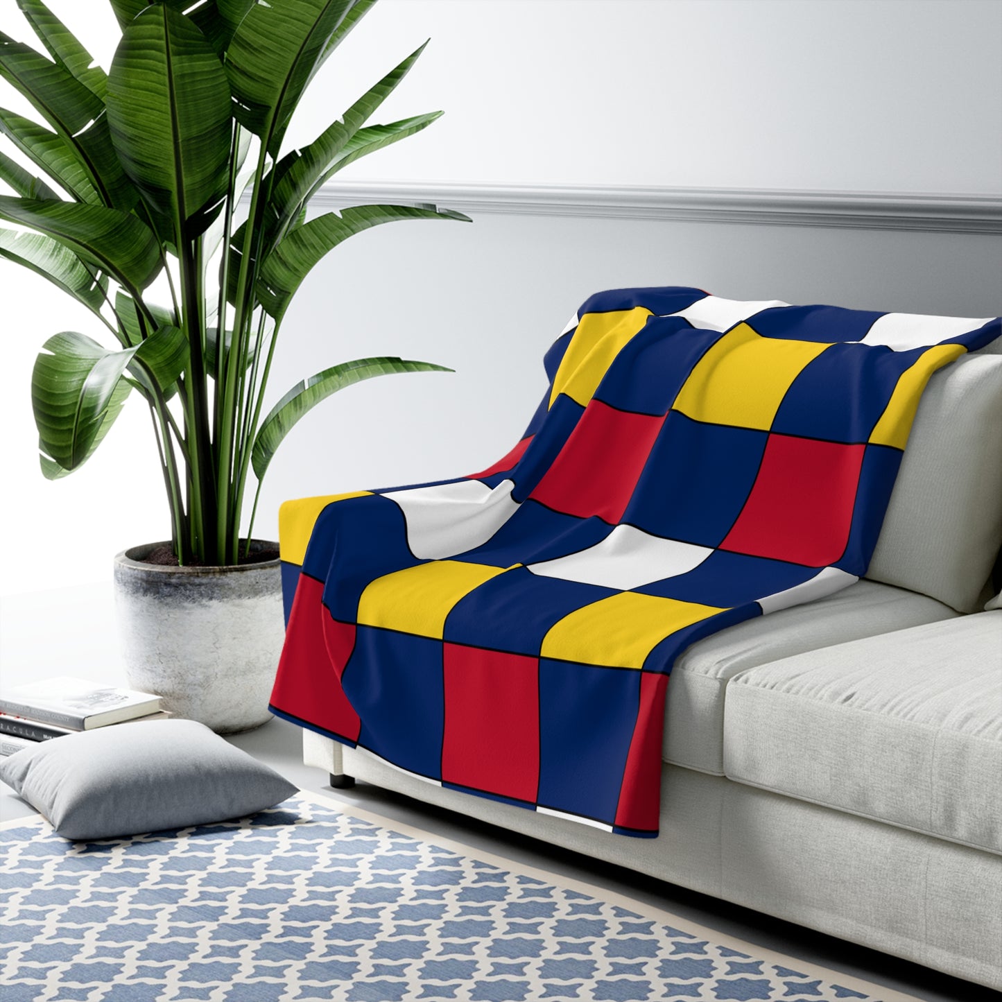 Turks And Caicos Islands Retro Check Blanket Throw